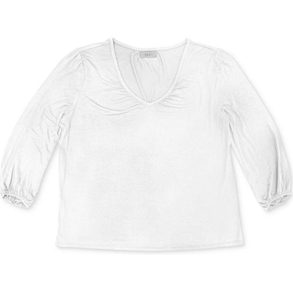 NWT Style & Co Plus Top V-Neck Plus Size White 3X